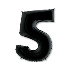 Шар  Цифра 5 черная