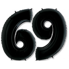 Шар  Цифра 6 черная